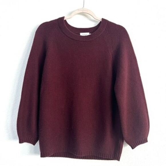 The Reset R Label Funnel Neck Wool Cashmere Sweater Baked Cherry M Minimalist - Picture 1 of 6